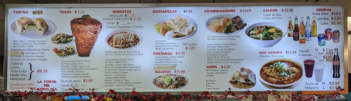 La Torta Del Medio Dia Menu - Image 1